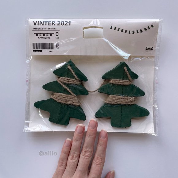 IKEA VINTER 2021 Garland, handmade Christmas tree shaped/green, 2 yard - Picture 5 of 15